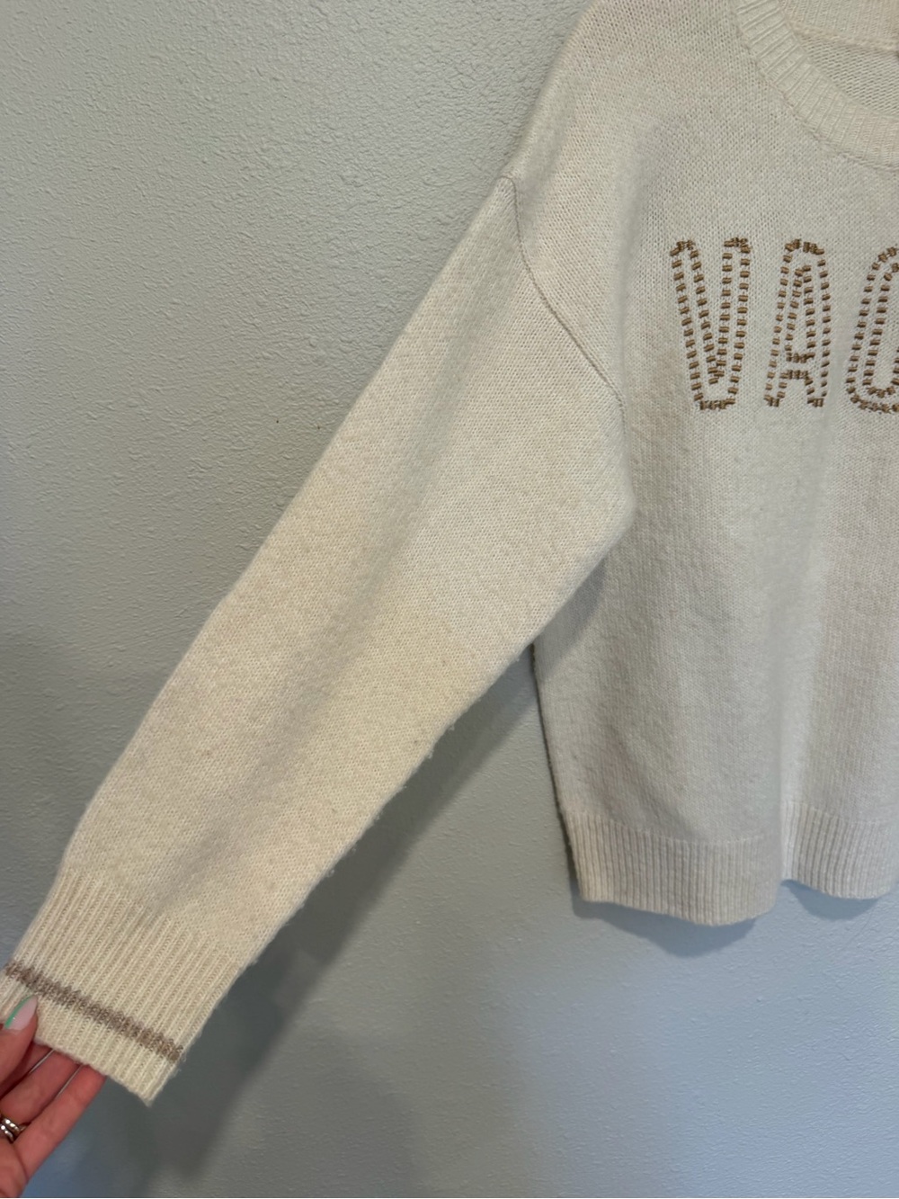 Wishlist Cream 'VACAY' Embellished Crewneck Sweater - Picture 5 of 11